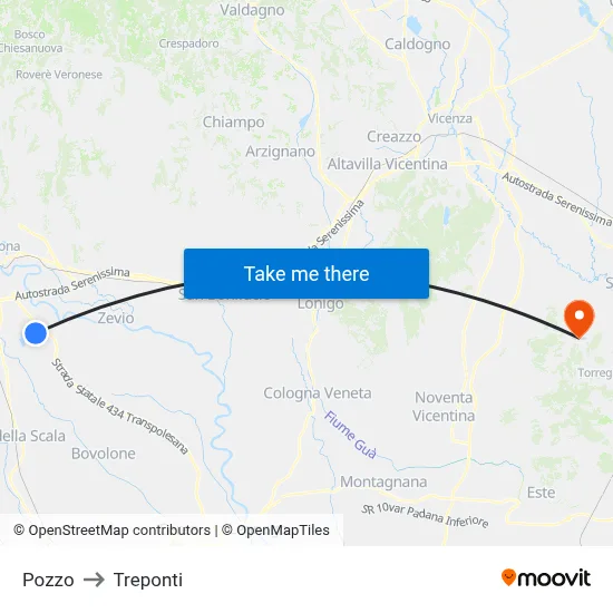 Well to Three Bridges map