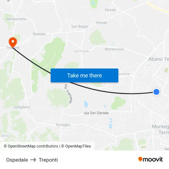 Hospital to Three Bridges map