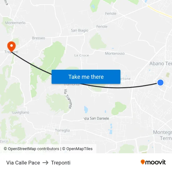 Via Calle Pace to Three Bridges map