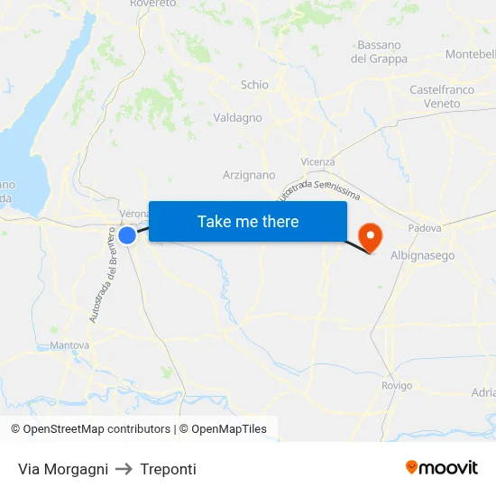 Morgagni Street to Three Bridges map