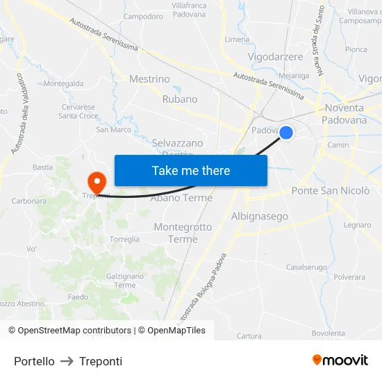 Portello to Three Bridges map