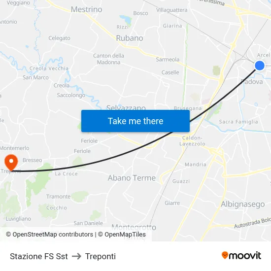 FS Station SST to Three Bridges map