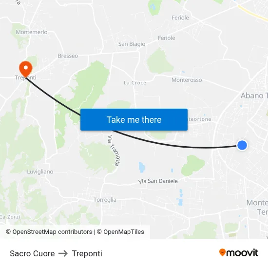 Sacred Heart to Three Bridges map