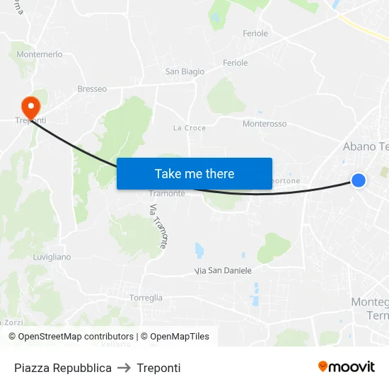 Republic Square to Three Bridges map