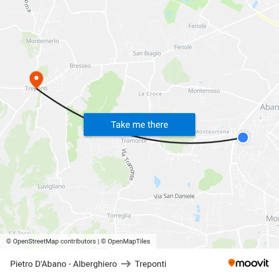 Pietro D'Abano - Culinary School to Three Bridges map