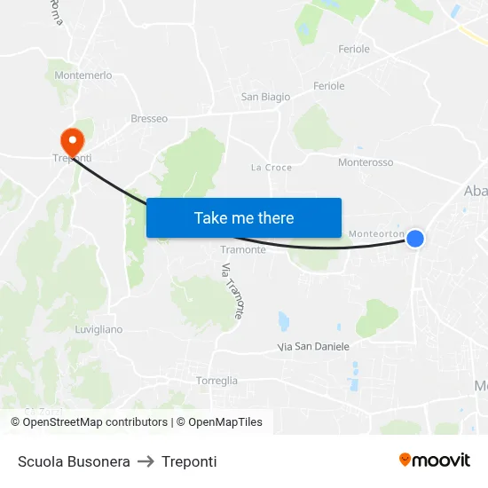 Busonera School to Three Bridges map