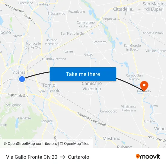 Gallo St Opposite #20 to Curtarolo map