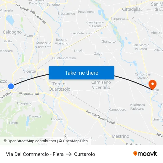 Commerce Street - Fair to Curtarolo map