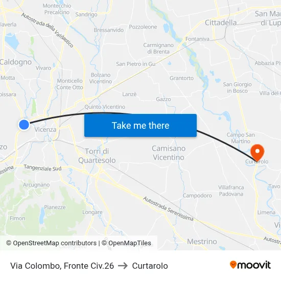 Colombo Street, Opposite 26 to Curtarolo map