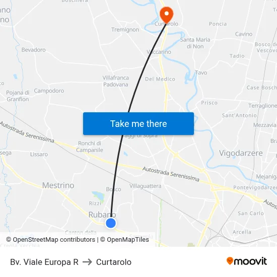 Europa Blvd R to Curtarolo map