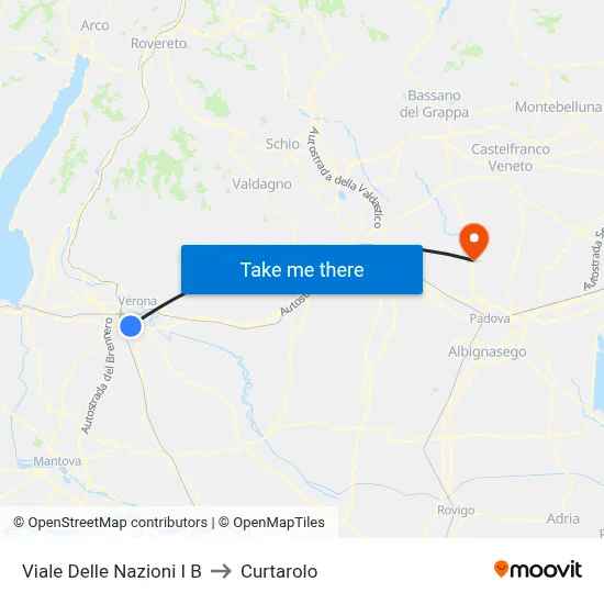 Nations Avenue I B to Curtarolo map