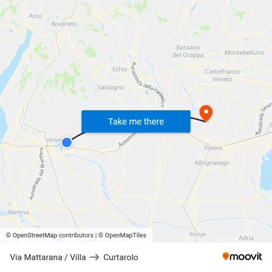 Mattarana Street / Villa to Curtarolo map