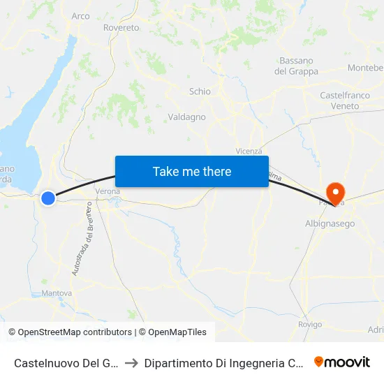 Castelnuovo Del Garda to Chemical Engineering Department map