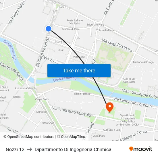 Gozzi 12 to Chemical Engineering Department map