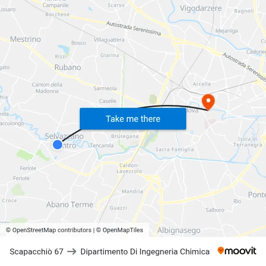 Scapacchiò 67 to Chemical Engineering Department map
