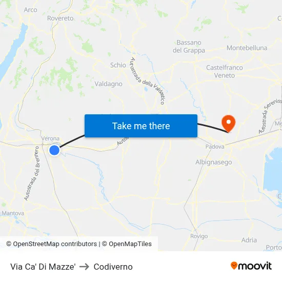 Via Ca' Di Mazze' to Codiverno map