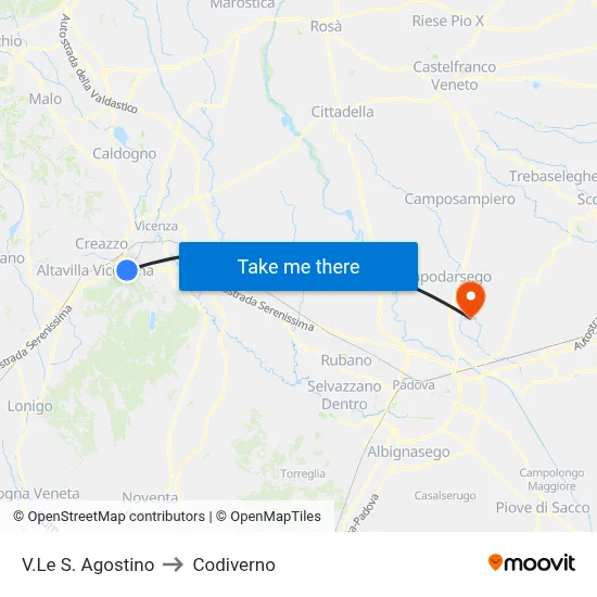 Sant'Agostino Avenue to Codiverno map