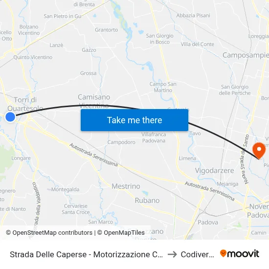 Civil Motor Vehicle Office Road to Codiverno map