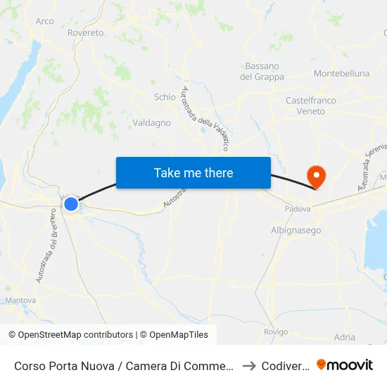 Corso Porta Nuova / Chamber of Commerce B to Codiverno map