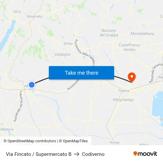 Via Fincato / Supermarket B to Codiverno map