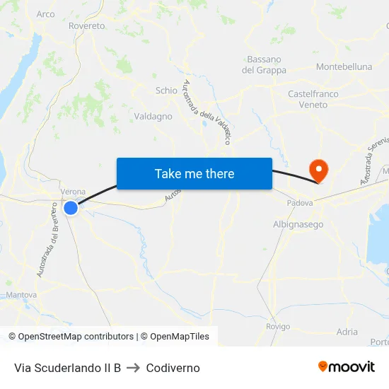Scuderlando Street II B to Codiverno map