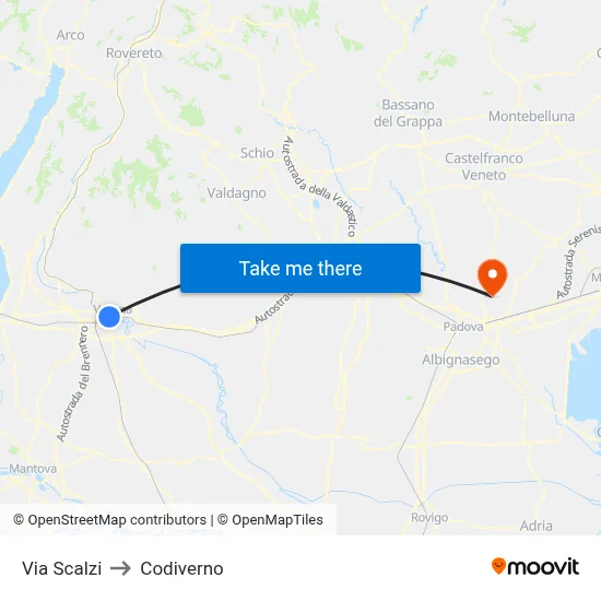 Scalzi Street to Codiverno map
