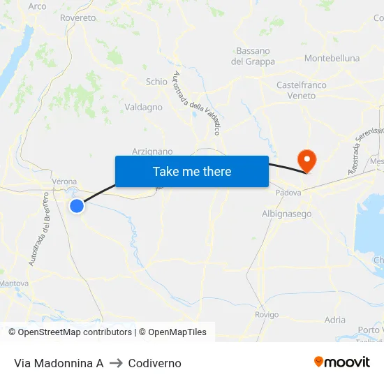 Via Madonnina A to Codiverno map