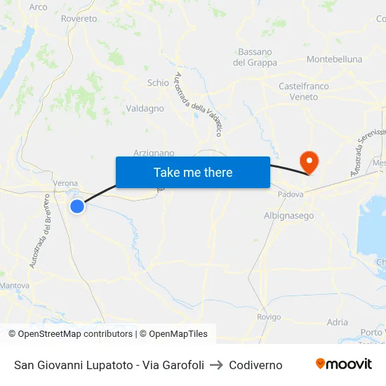 San Giovanni Lupatoto - Garofoli Street to Codiverno map