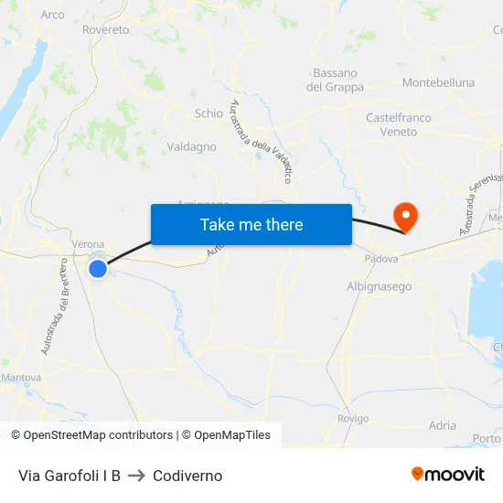 Via Garofoli I B to Codiverno map