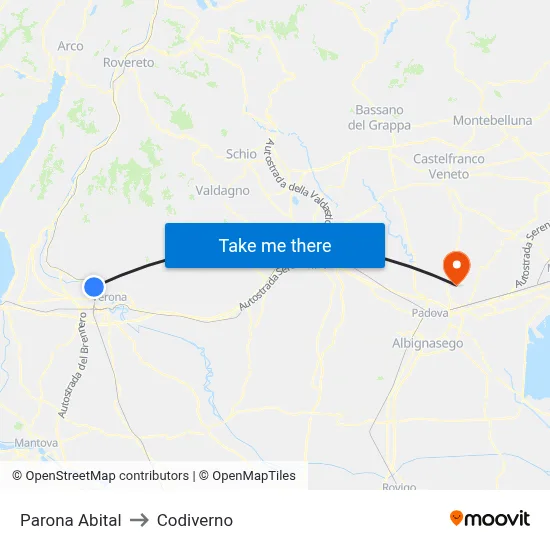 Parona Abital to Codiverno map