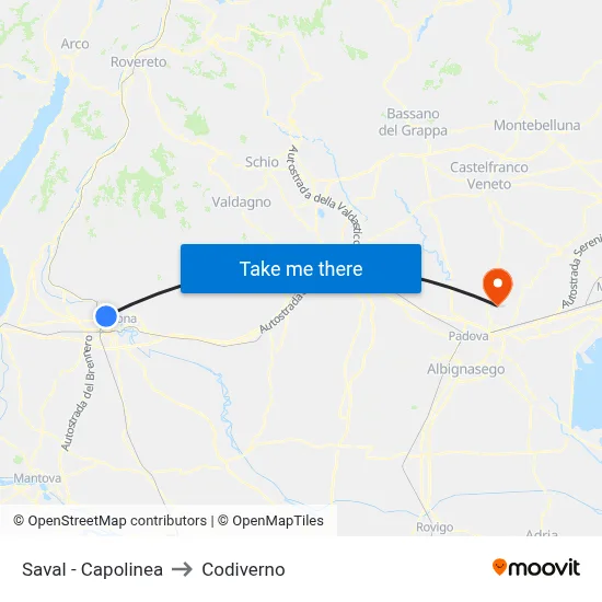 Saval - Terminal to Codiverno map