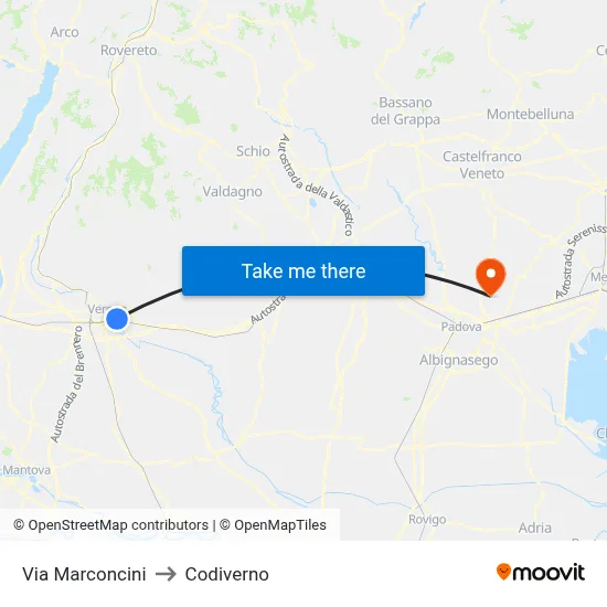 Marconcini Street to Codiverno map