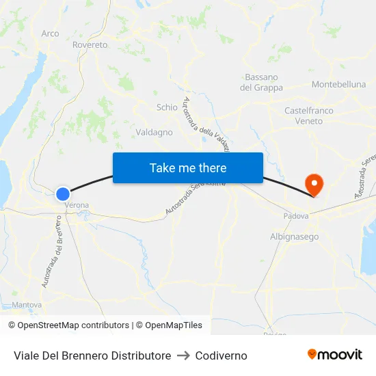 Brennero Avenue Gas Station to Codiverno map
