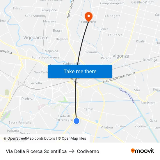 Della Ricerca Scientifica Street to Codiverno map
