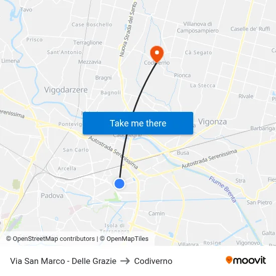 San Marco Street - Delle Grazie to Codiverno map