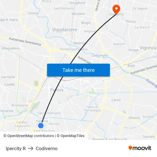 Ipercity R to Codiverno map