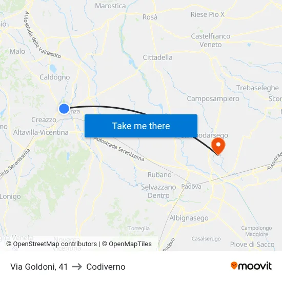 Goldoni Street, 41 to Codiverno map