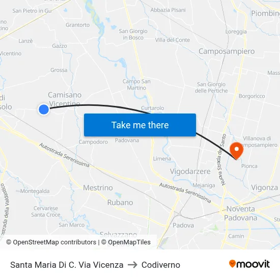 Santa Maria Di C. Via Vicenza to Codiverno map