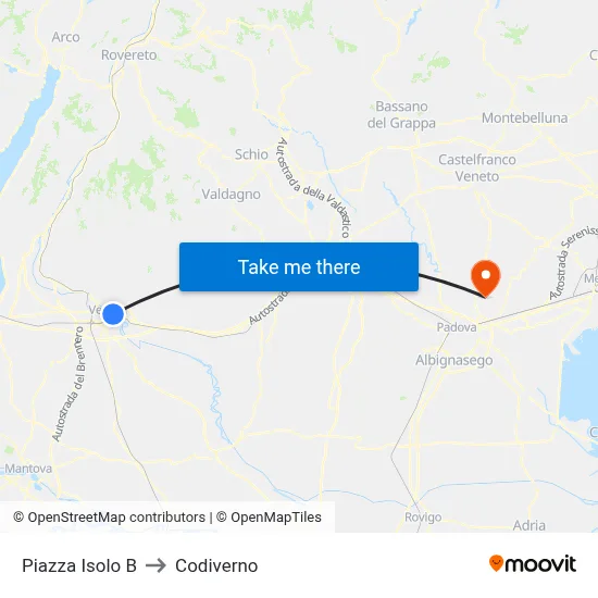 Isolo Square B to Codiverno map