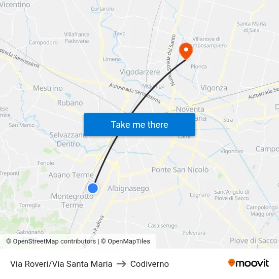 Via Roveri/Via Santa Maria to Codiverno map