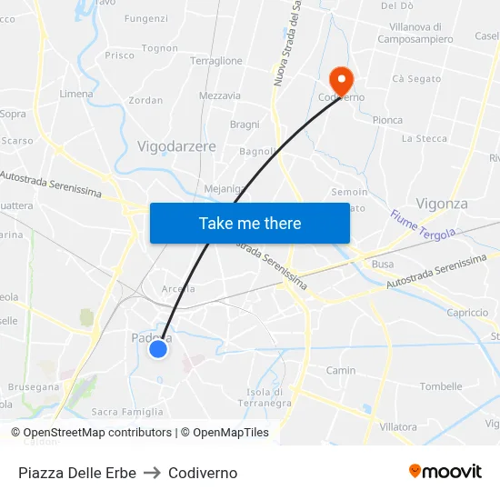 Herbs Square to Codiverno map