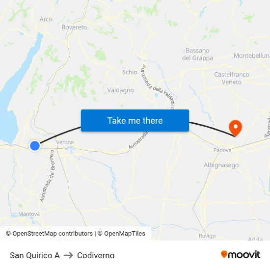 San Quirico A to Codiverno map