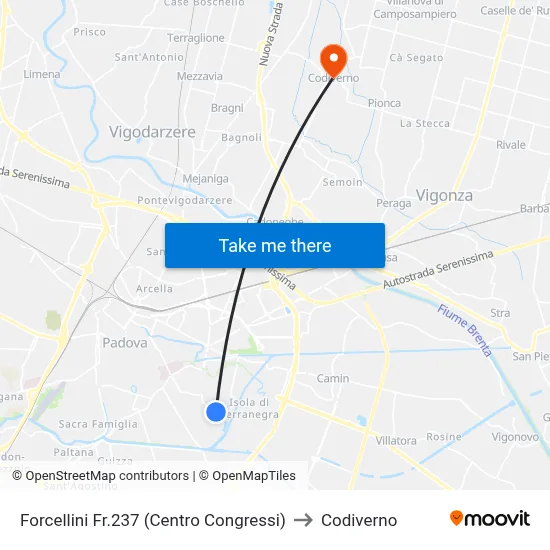 Forcellini No.237 (Congress Center) to Codiverno map