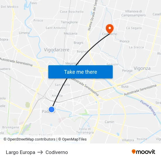 Europe Square to Codiverno map
