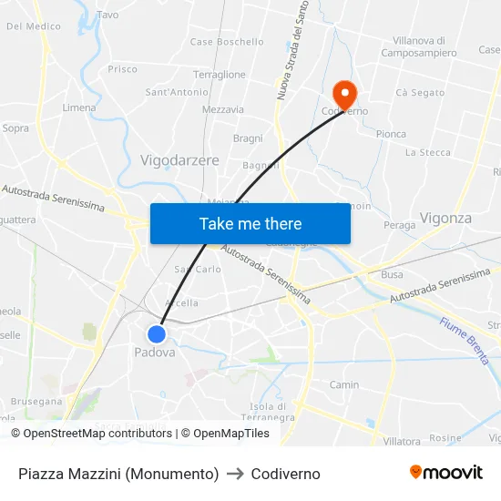 Mazzini Square (Monument) to Codiverno map