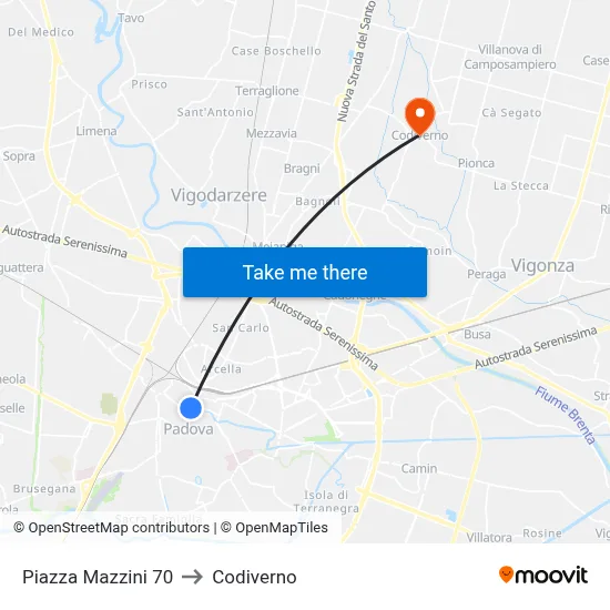 Mazzini Square 70 to Codiverno map