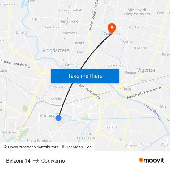 Belzoni 14 to Codiverno map