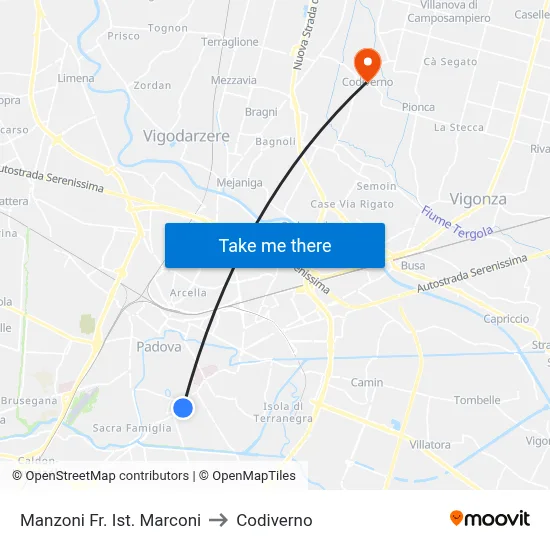 Manzoni Near Marconi Institute to Codiverno map