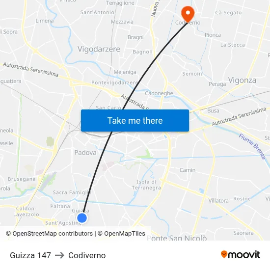 Guizza 147 to Codiverno map