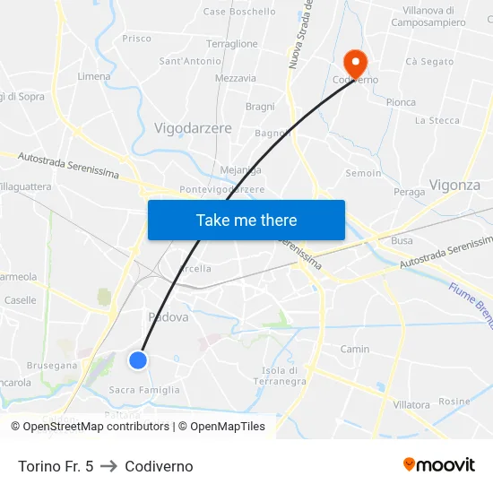 Turin Fr. 5 to Codiverno map